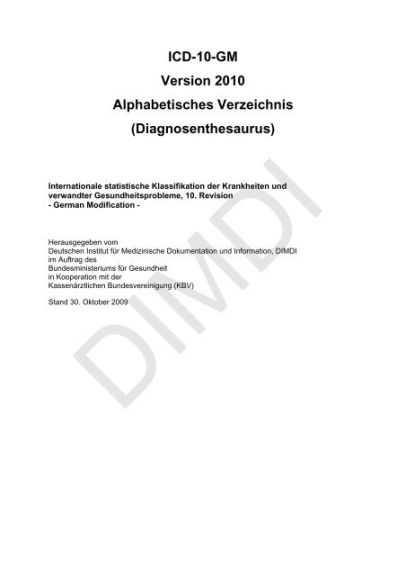 ICD--GM Version 20 Alphabetisches Verzeichnis