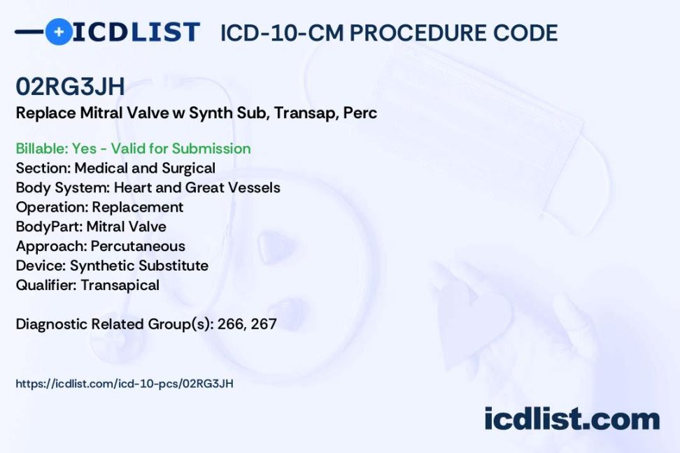 ICD--PCS Procedure Code RGJH - Replacement of Mitral Valve